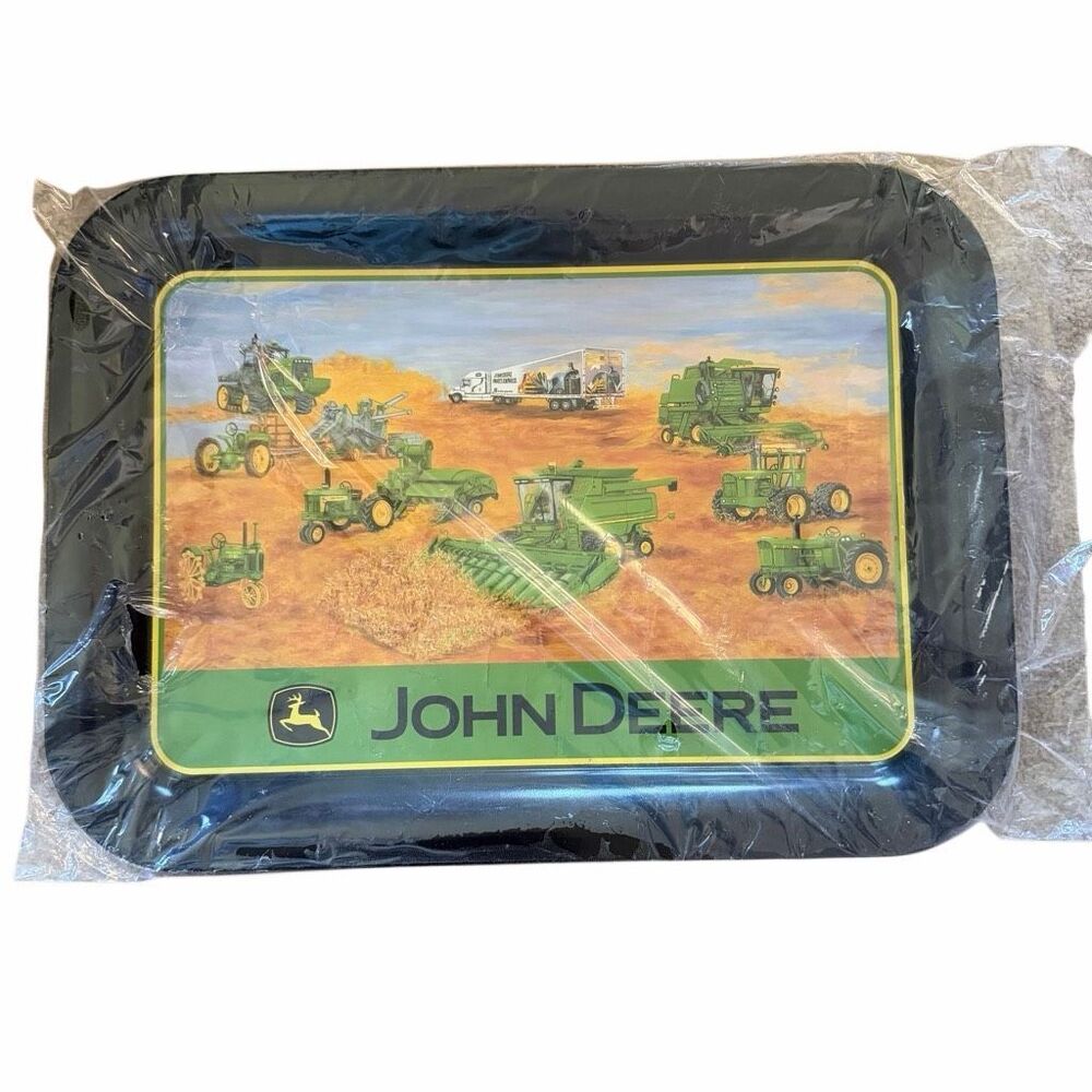 John Deere "A Life Time Of Farming" Tin Tray 2004 Dorothea Paul 17.5"x13" Flawed